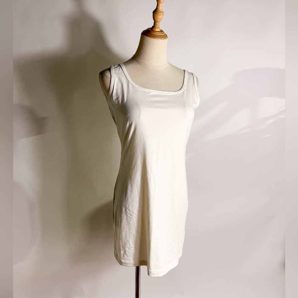 NWT PERUVIAN CONNECTION Long Tunic Tank Snow White Small